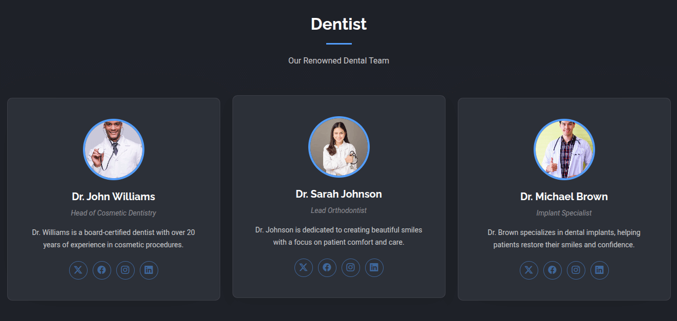 Dental Clinic Theme Preview